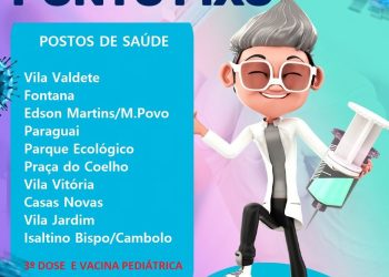 NOS POSTOS DE SAÚDE TEM A 3ª DOSE E VACINA PEDIÁTRICA CONTRA A COVID-19