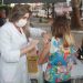 Aproximadamente 500 pessoas foram à praça da Bandeira receber a sua dose de vacina.