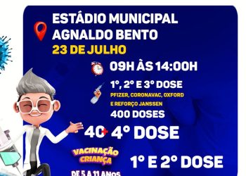 PREPARA O BRAÇO 💪🏽 SÁBADO TEM A 1ª, 2ª, 3ª, 4ª DOSE (40 +) E VACINAÇÃO PARA CRIANÇAS DE 5 A 11 ANOS CONTRA A COVID-19 EM PORTO SEGURO
