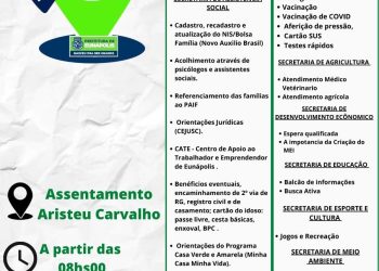“Prefeitura Itinerante” leva serviços de saúde, assistenciais e lazer para o Assentamento Aristeu Carvalho