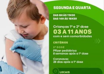 Eunápolis: Secretaria de Saúde amplia vacinação pediátrica contra Covid-19 para crianças a partir de três anos
