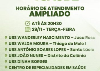 Prefeitura de Eunápolis amplia horário de atendimento em UBSs para horário noturno nesta terça
