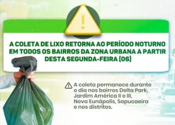 Eunápolis: coleta de lixo noturna é retomada nesta segunda-feira