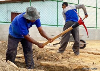 Obra da quadra de esportes e espaço de convivência no Parque da Renovação está prestes a ser inaugurada