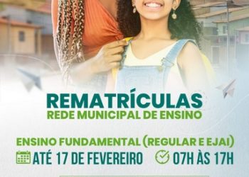 Ano letivo 2023: Prefeitura de Eunápolis inicia rematrícula para ensino fundamental