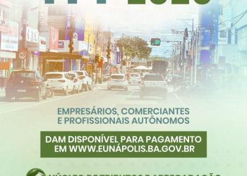 Prefeitura de Eunápolis informa que prazo para pagamento da TFF termina dia 31 de março