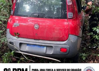 8° BPM recupera veículo utilizado por quadrilha, em roubo a estabelecimento comercial