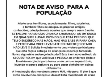 PRESTEM ATENÇÃO NESTE AVISO, SE ACONTECER COM VOCE CHAME A POLÍCIA.