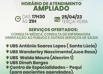 Saúde estende horário de funcionamento de UBSs para o período noturno nesta terça-feira