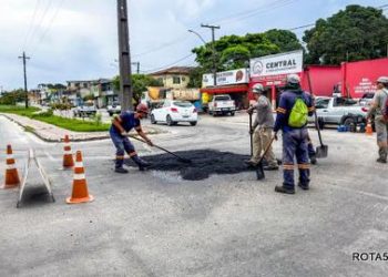 Operação tapa-buracos chega na Rua da Linha e acesso para Ladeira do Baianão