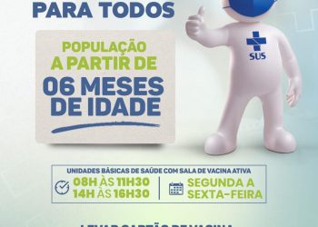 Saúde libera vacina contra gripe para pessoas a partir dos seis meses em Eunápolis
