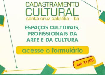 Prefeitura de Cabrália realiza cadastramento de profissionais da arte e da cultura do município