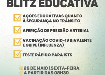 Maio Amarelo: Prefeitura de Eunápolis realiza blitz com ações educativas e de saúde nesta sexta-feira