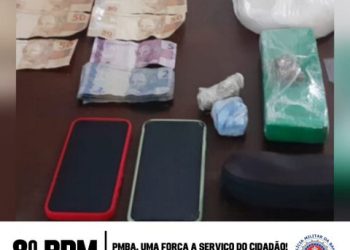 8° BPM REALIZA APREENSÃO DE DROGAS, EM PORTO SEGURO. DUAS PESSOAS FORAM PRESAS