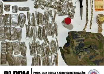 8° BPM REALIZA APREENSÃO DE DROGAS, EM SANTA CRUZ CABRÁLIA