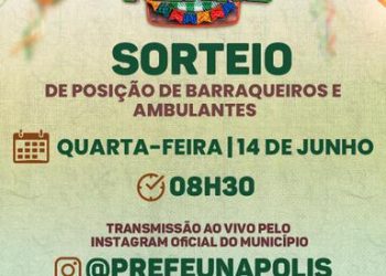 Prefeitura de Eunápolis sorteia posição de barraqueiros e ambulantes que atuarão na Vila do Forró 2023