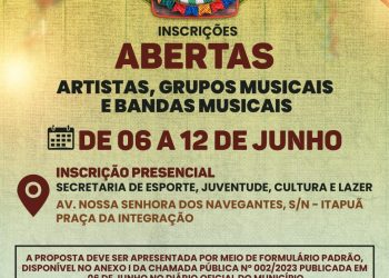 Prefeitura de Eunápolis abre chamamento público para artistas e bandas se apresentarem na Vila do Forró