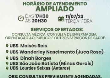 Prefeitura de Eunápolis realiza atendimento noturno em UBSs nesta terça-feira
