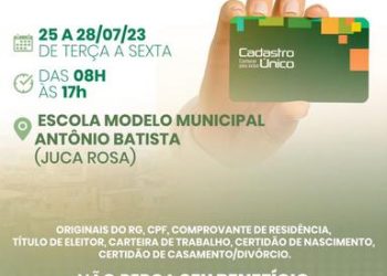 Prefeitura de Eunápolis realiza atualização cadastral unipessoal no Juca Rosa nesta semana