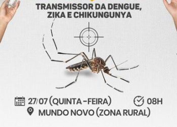 Prefeitura de Eunápolis realiza ação contra o Aedes Aegypti em Mundo Novo nesta quinta-feira