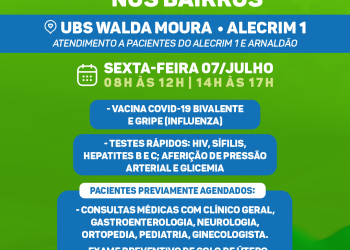 Prefeitura de Eunápolis realiza “Mais Saúde nos Bairros” na UBS Walda Moura nesta sexta-feira