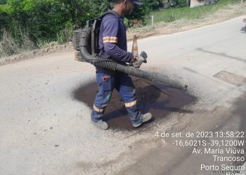 Trancoso segue recebendo operação tapa-buracos