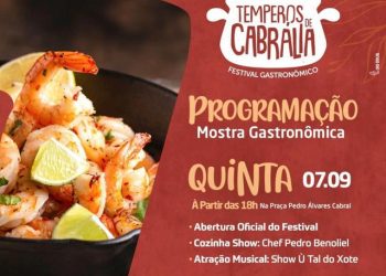 Culinária com afeto, arte, música, cultura e boa gastronomia se encontram na programação do Festival Gastronômico Temperos de Cabrália