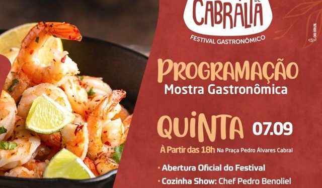 Culinária com afeto, arte, música, cultura e boa gastronomia se encontram na programação do Festival Gastronômico Temperos de Cabrália