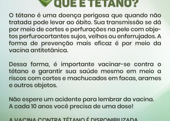 Prefeita Cordélia Torres destaca a importância da prevenção e disponibilidade de vacina contra tétano nas UBSs