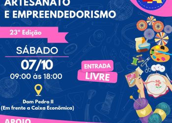 Este fim de semana, a FEIRA DE ARTESANATO será no centro da cidade.