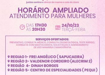 Outubro Rosa: atendimento noturno desta terça-feira disponibiliza consulta com mastologista para mulheres