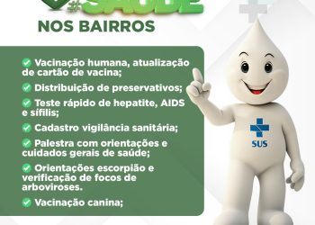 Mutirão com diversos serviços de saúde chega ao bairro Arnaldão nesta segunda-feira
