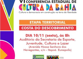 Eunápolis sedia etapa estadual da VI Conferência de Cultura nesta sexta-feira