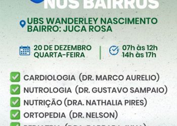 Juca Rosa recebe ação de saúde com especialidades médicas nesta quarta-feira