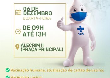 Prefeitura de Eunápolis intensifica vacinação para humanos e animais no Alecrim II nesta quarta-feira