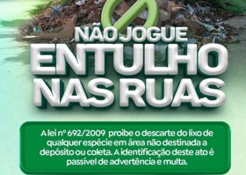 Descarte ilegal de entulhos nas ruas é alvo de fiscalização em Eunápolis
