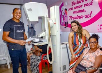 Carreta do rastreamento do câncer de mama chegou na Passarela da Cultura