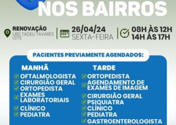 Prefeitura de Eunápolis realiza mutirão de saúde nesta sexta-feira no bairro Renovação