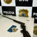 POLÍCIA CIVIL CUMPRE MANDADO DE BUSCA E APREENSÃO E APREENDE ARMA DE FOGO SOB POSSE DE SUSPEITO DE PERSEGUIÇÃO CONTRA A MULHER