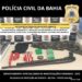 Polícia civil apreende substâncias entorpecentes, armamento e munições no centro da cidade de Santa Cruz Cabrália.