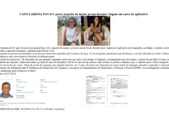 POLICIA CIVIL SEGUE COM O CASO LARISSA PAVAN.
