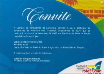 Sessão Inaugural instala trabalhos legislativos da 10ª Legislatura da Câmara de Eunápolis