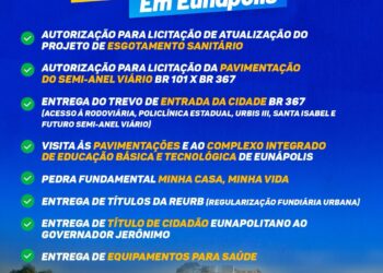 Prefeito Robério recebe governador Jerônimo em Eunápolis nesta quinta-feira (26) para entregas e autorização de obras