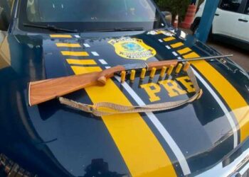 PRF apreende espingarda e munições em fiscalização na BR-242