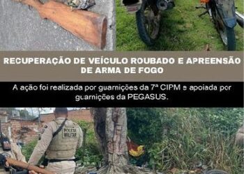 RECUPERAÇÃO DE VEÍCULO ROUBADO e APREENSÃO DE ARMA DE FOGO
