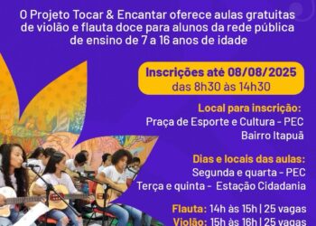 Inscrições abertas para o projeto “Tocar & Encantar” em Eunápolis