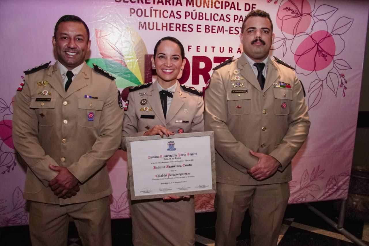 COMANDANTE DA BCS DO 8° BPM É HOMENAGEADA PELA CÂMARA DE VEREADORES COM O TÍTULO DE CIDADÃ PORTOSSEGURENSE