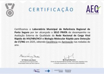 Laboratório Municipal de Porto Seguro conquista Selo Prata em certificação nacional de qualidade
