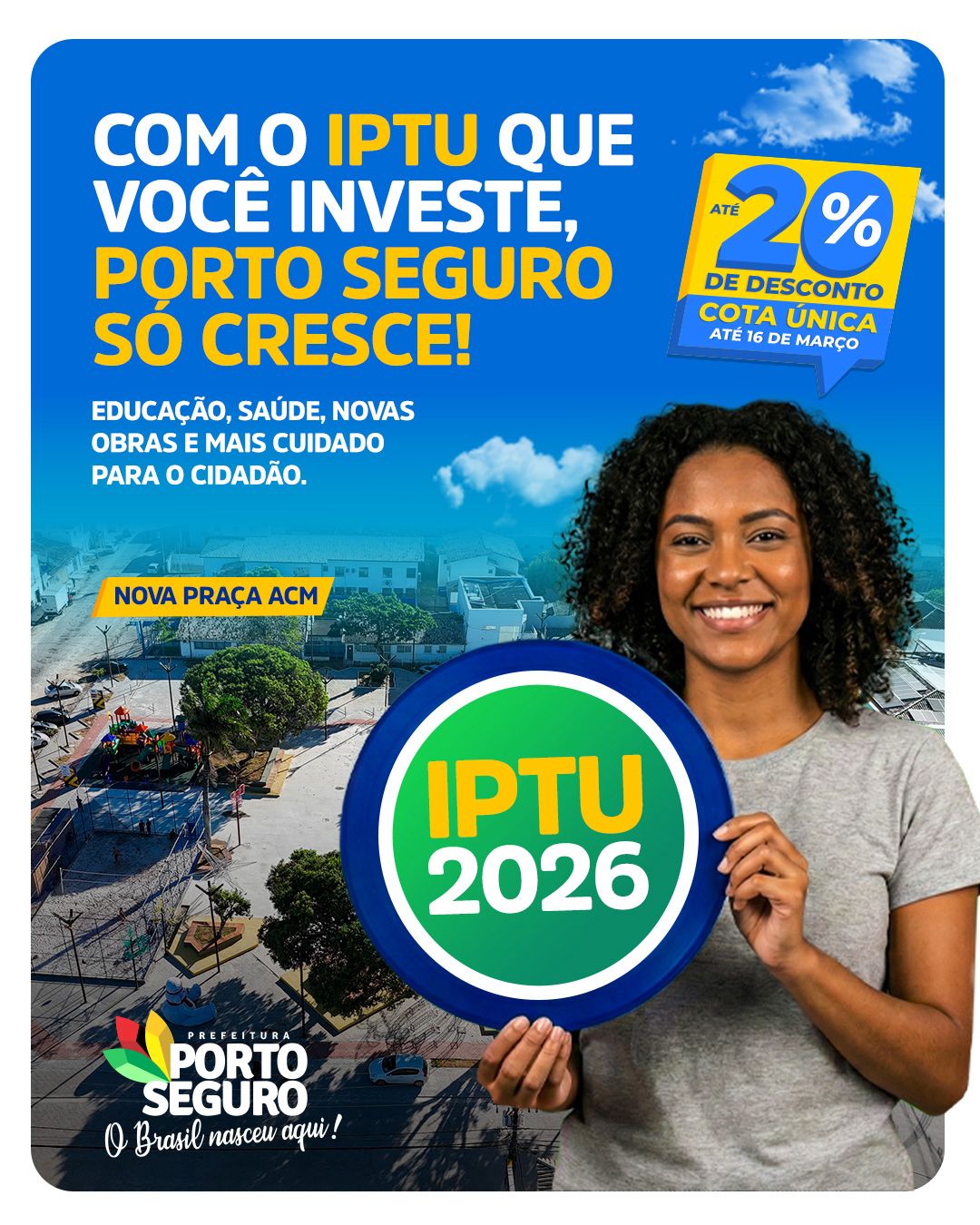 IPTU 2026: Porto Seguro oferece 20% de desconto para pagamento à vista até 16 de março