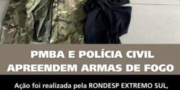 AÇÃO INTEGRADA ENTRE RONDESP EXTREMO SUL, 28° BPM E POLÍCIA CIVIL RESULTA EM APREENSÃO DE ARMAS DE FOGO EM MONTINHO